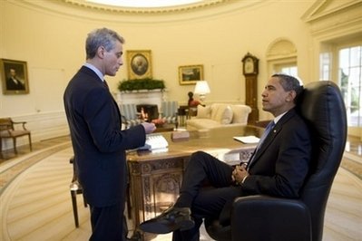 US President Barack Obama holds talks with his White House Chief of Staff Rahm Emanuel. Obama is set to sign a series of executive orders to close the Guantanamo "war on terror" prison, end harsh interrogation tactics and shutter secret prisons, marking a dramatic reversal of policy from his predecessor. (AFP/White House/Pete Souza)